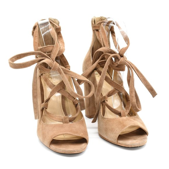 Vince Camuto Tannen Peep Toe Lace Up Pump 6.5 - Picture 4 of 7